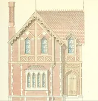 An illustration from The builder's practical director; or, Buildings for all classes, containing plans, sections and elevations for the erection of cottages, villas, farm buildings, dispensaries, public schools, &c., with detailed estimates, quantities, prices, &c. .. (1855)