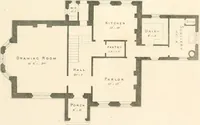 An illustration from The builder's practical director; or, Buildings for all classes, containing plans, sections and elevations for the erection of cottages, villas, farm buildings, dispensaries, public schools, &c., with detailed estimates, quantities, prices, &c. .. (1855)