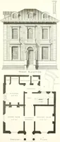 An illustration from The builder's practical director; or, Buildings for all classes, containing plans, sections and elevations for the erection of cottages, villas, farm buildings, dispensaries, public schools, &c., with detailed estimates, quantities, prices, &c. .. (1855)