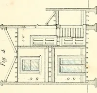 An illustration from The builder's practical director; or, Buildings for all classes, containing plans, sections and elevations for the erection of cottages, villas, farm buildings, dispensaries, public schools, &c., with detailed estimates, quantities, prices, &c. .. (1855)