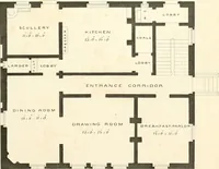 An illustration from The builder's practical director; or, Buildings for all classes, containing plans, sections and elevations for the erection of cottages, villas, farm buildings, dispensaries, public schools, &c., with detailed estimates, quantities, prices, &c. .. (1855)