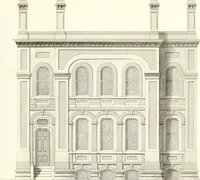 An illustration from The builder's practical director; or, Buildings for all classes, containing plans, sections and elevations for the erection of cottages, villas, farm buildings, dispensaries, public schools, &c., with detailed estimates, quantities, prices, &c. .. (1855)