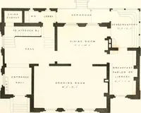 An illustration from The builder's practical director; or, Buildings for all classes, containing plans, sections and elevations for the erection of cottages, villas, farm buildings, dispensaries, public schools, &c., with detailed estimates, quantities, prices, &c. .. (1855)