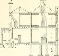 An illustration from The builder's practical director; or, Buildings for all classes, containing plans, sections and elevations for the erection of cottages, villas, farm buildings, dispensaries, public schools, &c., with detailed estimates, quantities, prices, &c. .. (1855)