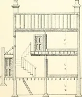 An illustration from The builder's practical director; or, Buildings for all classes, containing plans, sections and elevations for the erection of cottages, villas, farm buildings, dispensaries, public schools, &c., with detailed estimates, quantities, prices, &c. .. (1855)