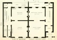 An illustration from The builder's practical director; or, Buildings for all classes, containing plans, sections and elevations for the erection of cottages, villas, farm buildings, dispensaries, public schools, &c., with detailed estimates, quantities, prices, &c. .. (1855)