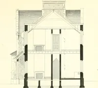 An illustration from The builder's practical director; or, Buildings for all classes, containing plans, sections and elevations for the erection of cottages, villas, farm buildings, dispensaries, public schools, &c., with detailed estimates, quantities, prices, &c. .. (1855)