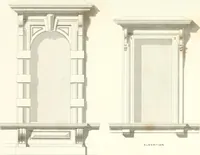 An illustration from The builder's practical director; or, Buildings for all classes, containing plans, sections and elevations for the erection of cottages, villas, farm buildings, dispensaries, public schools, &c., with detailed estimates, quantities, prices, &c. .. (1855)