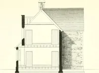 An illustration from The builder's practical director; or, Buildings for all classes, containing plans, sections and elevations for the erection of cottages, villas, farm buildings, dispensaries, public schools, &c., with detailed estimates, quantities, prices, &c. .. (1855)