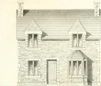An illustration from The builder's practical director; or, Buildings for all classes, containing plans, sections and elevations for the erection of cottages, villas, farm buildings, dispensaries, public schools, &c., with detailed estimates, quantities, prices, &c. .. (1855)