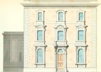 An illustration from The builder's practical director; or, Buildings for all classes, containing plans, sections and elevations for the erection of cottages, villas, farm buildings, dispensaries, public schools, &c., with detailed estimates, quantities, prices, &c. .. (1855)