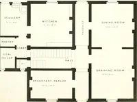 An illustration from The builder's practical director; or, Buildings for all classes, containing plans, sections and elevations for the erection of cottages, villas, farm buildings, dispensaries, public schools, &c., with detailed estimates, quantities, prices, &c. .. (1855)