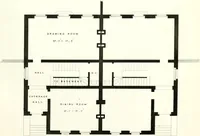 An illustration from The builder's practical director; or, Buildings for all classes, containing plans, sections and elevations for the erection of cottages, villas, farm buildings, dispensaries, public schools, &c., with detailed estimates, quantities, prices, &c. .. (1855)