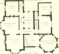 An illustration from The builder's practical director; or, Buildings for all classes, containing plans, sections and elevations for the erection of cottages, villas, farm buildings, dispensaries, public schools, &c., with detailed estimates, quantities, prices, &c. .. (1855)