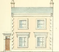 An illustration from The builder's practical director; or, Buildings for all classes, containing plans, sections and elevations for the erection of cottages, villas, farm buildings, dispensaries, public schools, &c., with detailed estimates, quantities, prices, &c. .. (1855)