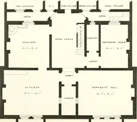 An illustration from The builder's practical director; or, Buildings for all classes, containing plans, sections and elevations for the erection of cottages, villas, farm buildings, dispensaries, public schools, &c., with detailed estimates, quantities, prices, &c. .. (1855)