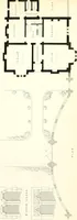 An illustration from The builder's practical director; or, Buildings for all classes, containing plans, sections and elevations for the erection of cottages, villas, farm buildings, dispensaries, public schools, &c., with detailed estimates, quantities, prices, &c. .. (1855)