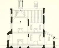 An illustration from The builder's practical director; or, Buildings for all classes, containing plans, sections and elevations for the erection of cottages, villas, farm buildings, dispensaries, public schools, &c., with detailed estimates, quantities, prices, &c. .. (1855)