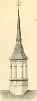 An illustration from The builder's practical director; or, Buildings for all classes, containing plans, sections and elevations for the erection of cottages, villas, farm buildings, dispensaries, public schools, &c., with detailed estimates, quantities, prices, &c. .. (1855)