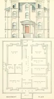 An illustration from The builder's practical director; or, Buildings for all classes, containing plans, sections and elevations for the erection of cottages, villas, farm buildings, dispensaries, public schools, &c., with detailed estimates, quantities, prices, &c. .. (1855)