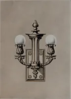 An illustration from Building stone, lathing, plastering, and tiling, common brickwork, ornamental brickwork and terra cotta : lighting fixtures, use and design of lighting fixtures, architectural design (1909)