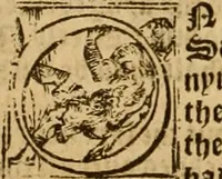 An illustration from The Byble : that is to saye, all the holye Scripture, in whiche are contayned the olde and new Testament : truly and purely translated into Englishe : & now lately with great industry & diligence recognysed .. (1551)