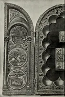 An illustration from Die byzantinischen Zellenschmelze der Sammlung Dr. Alex. von Swenigorodskoï und das darüber veröffentlichte Prachtwerk : archäologisch-kunstgeschichtliche Studie (1896)