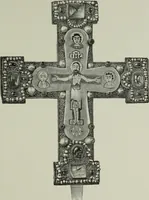 An illustration from Die byzantinischen Zellenschmelze der Sammlung Dr. Alex. von Swenigorodskoï und das darüber veröffentlichte Prachtwerk : archäologisch-kunstgeschichtliche Studie (1896)