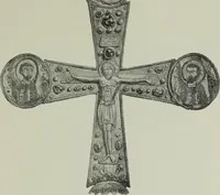 An illustration from Die byzantinischen Zellenschmelze der Sammlung Dr. Alex. von Swenigorodskoï und das darüber veröffentlichte Prachtwerk : archäologisch-kunstgeschichtliche Studie (1896)