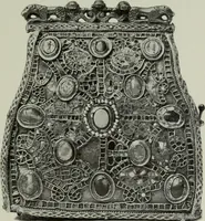 An illustration from Die byzantinischen Zellenschmelze der Sammlung Dr. Alex. von Swenigorodskoï und das darüber veröffentlichte Prachtwerk : archäologisch-kunstgeschichtliche Studie (1896)