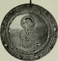 An illustration from Die byzantinischen Zellenschmelze der Sammlung Dr. Alex. von Swenigorodskoï und das darüber veröffentlichte Prachtwerk : archäologisch-kunstgeschichtliche Studie (1896)