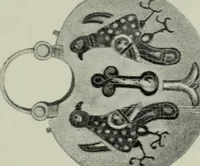 An illustration from Die byzantinischen Zellenschmelze der Sammlung Dr. Alex. von Swenigorodskoï und das darüber veröffentlichte Prachtwerk : archäologisch-kunstgeschichtliche Studie (1896)