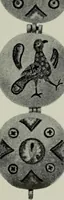 An illustration from Die byzantinischen Zellenschmelze der Sammlung Dr. Alex. von Swenigorodskoï und das darüber veröffentlichte Prachtwerk : archäologisch-kunstgeschichtliche Studie (1896)