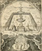 An illustration from Cabala, Spiegel der Kunst und Natur in Alchymia : was der Weisen uralte Stein doch für ein Ding sey, der da dreyfach und nur ein Stein ist : welches allem müheseligen Liebhabern der Kunst zu Ehren mit Hülff Gottes, so klar als ein Spiegel fürgestelt : davon vil bisshero geschrieben aber wenigen bekand : gantz offenbar mit kurtzen Worten der gantzen Warheit durch dise beyligende Figuren erklärt vnd an Tag gegeben (1663)
