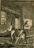 An illustration from The cabinet maker's guide, or, Rules and instructions in the art of varnishing, dying, staining, japanning, polishing, lackering, and beautifying wood, ivory, tortoiseshell, & metal : with observations on their management and application : including an appendix, containing several valuable tables (1837)