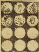 An illustration from Omnivm Caesarvm verissimae imagines ex antiqvis nvmismatis desvmptae : addita per brevi cvivsque vitae descriptiones ac diligenti eorvm, qvae reperiri potvervnt nvmismatvm, aversae partis delineatione. Libri primi (1554)