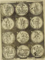 An illustration from Omnivm Caesarvm verissimae imagines ex antiqvis nvmismatis desvmptae : addita per brevi cvivsque vitae descriptiones ac diligenti eorvm, qvae reperiri potvervnt nvmismatvm, aversae partis delineatione. Libri primi (1554)