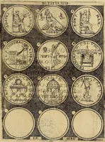 An illustration from Omnivm Caesarvm verissimae imagines ex antiqvis nvmismatis desvmptae : addita per brevi cvivsque vitae descriptiones ac diligenti eorvm, qvae reperiri potvervnt nvmismatvm, aversae partis delineatione. Libri primi (1554)