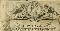 An illustration from Omnivm Caesarvm verissimae imagines ex antiqvis nvmismatis desvmptae : addita per brevi cvivsque vitae descriptiones ac diligenti eorvm, qvae reperiri potvervnt nvmismatvm, aversae partis delineatione. Libri primi (1554)