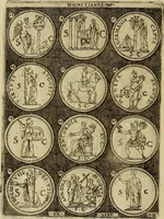 An illustration from Omnivm Caesarvm verissimae imagines ex antiqvis nvmismatis desvmptae : addita per brevi cvivsque vitae descriptiones ac diligenti eorvm, qvae reperiri potvervnt nvmismatvm, aversae partis delineatione. Libri primi (1554)