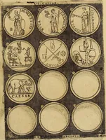 An illustration from Omnivm Caesarvm verissimae imagines ex antiqvis nvmismatis desvmptae : addita per brevi cvivsque vitae descriptiones ac diligenti eorvm, qvae reperiri potvervnt nvmismatvm, aversae partis delineatione. Libri primi (1554)