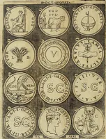 An illustration from Omnivm Caesarvm verissimae imagines ex antiqvis nvmismatis desvmptae : addita per brevi cvivsque vitae descriptiones ac diligenti eorvm, qvae reperiri potvervnt nvmismatvm, aversae partis delineatione. Libri primi (1554)