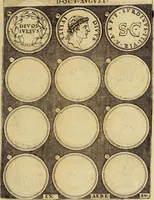 An illustration from Omnivm Caesarvm verissimae imagines ex antiqvis nvmismatis desvmptae : addita per brevi cvivsque vitae descriptiones ac diligenti eorvm, qvae reperiri potvervnt nvmismatvm, aversae partis delineatione. Libri primi (1554)