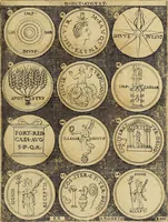 An illustration from Omnivm Caesarvm verissimae imagines ex antiqvis nvmismatis desvmptae : addita per brevi cvivsque vitae descriptiones ac diligenti eorvm, qvae reperiri potvervnt nvmismatvm, aversae partis delineatione. Libri primi (1554)