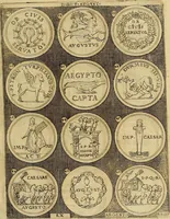 An illustration from Omnivm Caesarvm verissimae imagines ex antiqvis nvmismatis desvmptae : addita per brevi cvivsque vitae descriptiones ac diligenti eorvm, qvae reperiri potvervnt nvmismatvm, aversae partis delineatione. Libri primi (1554)