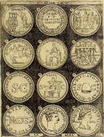 An illustration from Omnivm Caesarvm verissimae imagines ex antiqvis nvmismatis desvmptae : addita per brevi cvivsque vitae descriptiones ac diligenti eorvm, qvae reperiri potvervnt nvmismatvm, aversae partis delineatione. Libri primi (1554)
