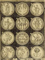 An illustration from Omnivm Caesarvm verissimae imagines ex antiqvis nvmismatis desvmptae : addita per brevi cvivsque vitae descriptiones ac diligenti eorvm, qvae reperiri potvervnt nvmismatvm, aversae partis delineatione. Libri primi (1554)