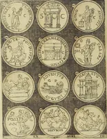 An illustration from Omnivm Caesarvm verissimae imagines ex antiqvis nvmismatis desvmptae : addita per brevi cvivsque vitae descriptiones ac diligenti eorvm, qvae reperiri potvervnt nvmismatvm, aversae partis delineatione. Libri primi (1554)