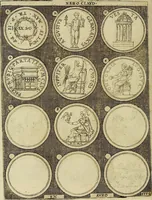 An illustration from Omnivm Caesarvm verissimae imagines ex antiqvis nvmismatis desvmptae : addita per brevi cvivsque vitae descriptiones ac diligenti eorvm, qvae reperiri potvervnt nvmismatvm, aversae partis delineatione. Libri primi (1554)