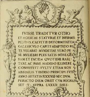 An illustration from Omnivm Caesarvm verissimae imagines ex antiqvis nvmismatis desvmptae : addita per brevi cvivsque vitae descriptiones ac diligenti eorvm, qvae reperiri potvervnt nvmismatvm, aversae partis delineatione. Libri primi (1554)